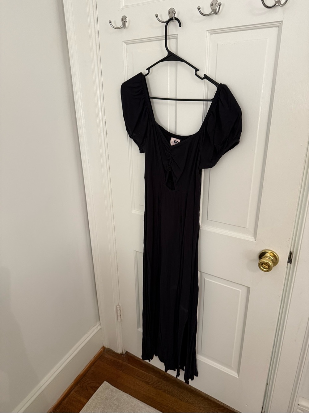 SO Black Puff Sleeve Maxi Dress